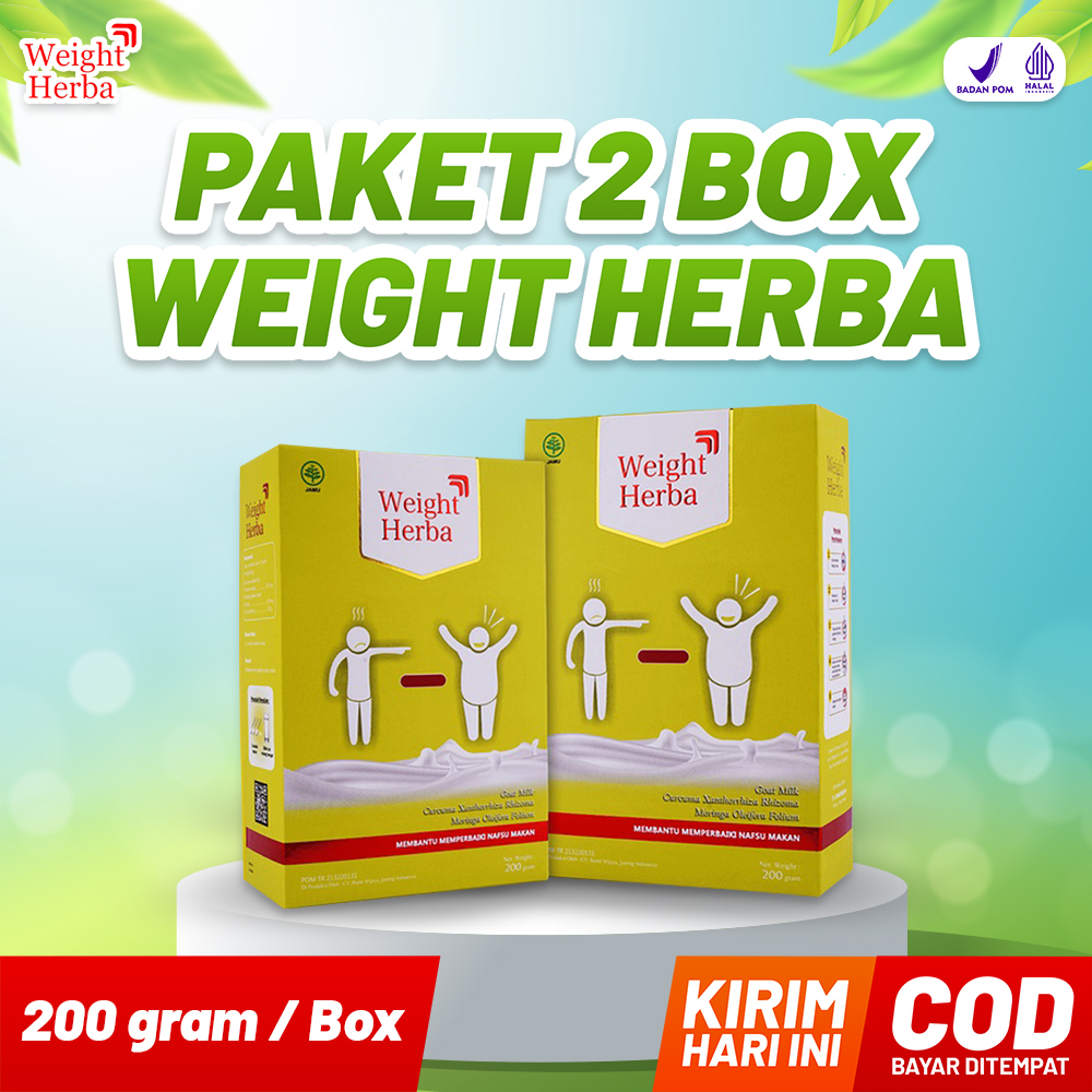 

Weight Herba 2 BOX - Susu Herbal Penambah Nafsu Makan & Penggemuk Berat Badan