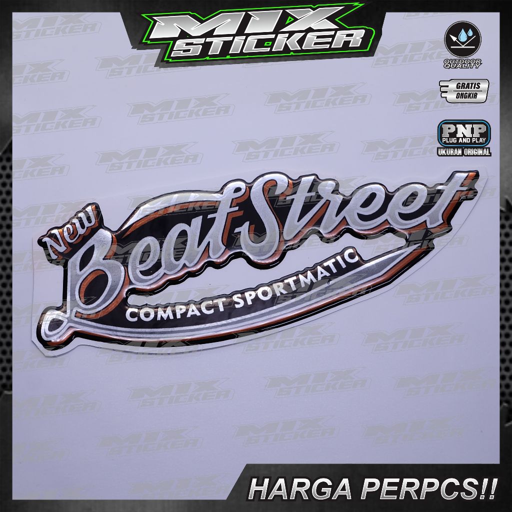 Emblem honda beat street / emblem timbul honda beat street / emblem titanium honda beat street