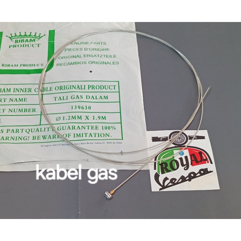 kabel GAS vespa klasik merk RIBAM seling gas dalam vespa super sprint px ps excel exclusive pts vbb