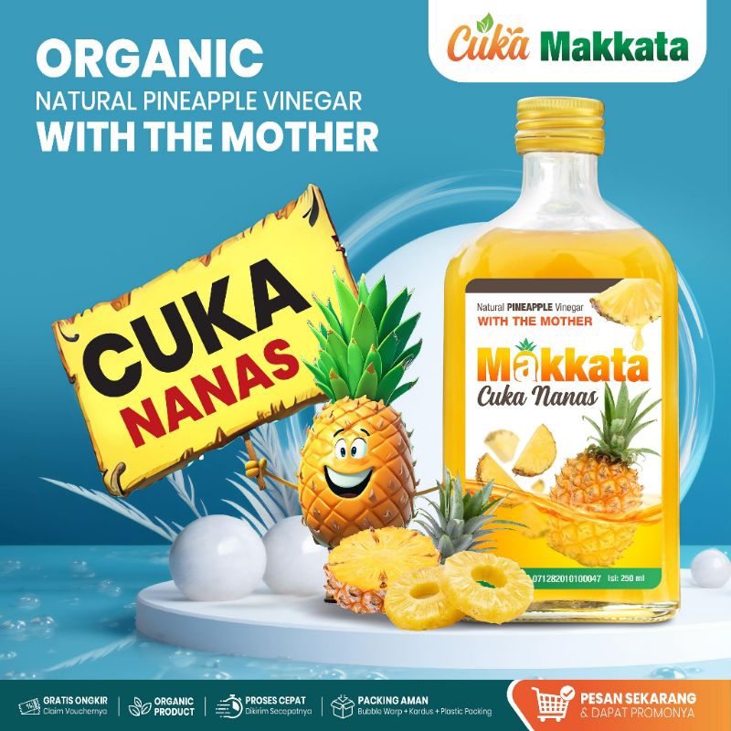 

Cuka Nanas Makkata 250ml Natural Pineapple Vinegar With The Mother