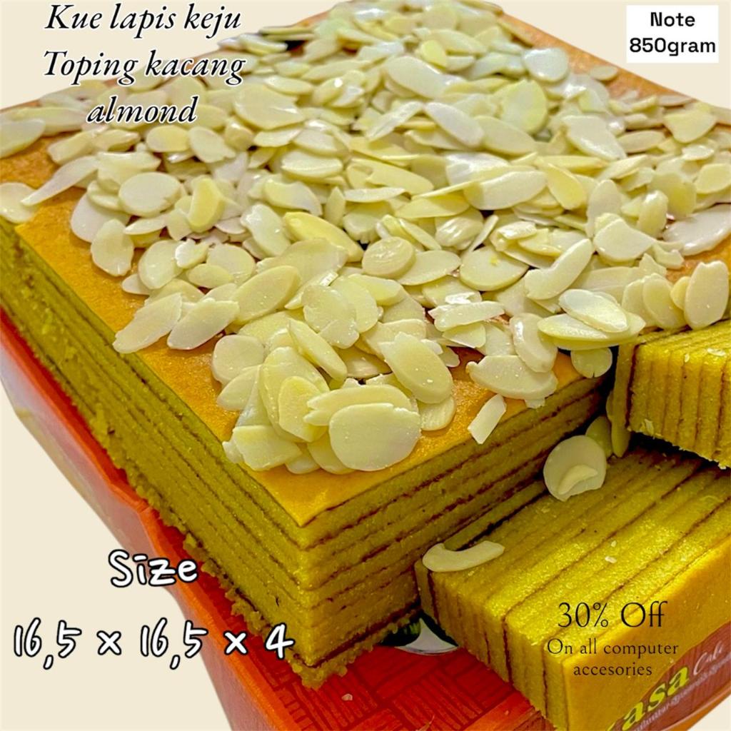 

KUE LAPIS SPESIAL TOPING COKLAT KACANG ALMOND 17 x 17 KUE LAPIS LEGIT KAS SURABAYA 100% HALAL WISMAN