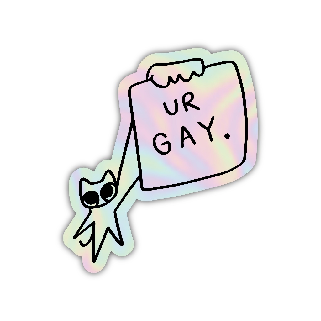 

Z298 sticker ur gay aesthetic, stiker hologram satuan