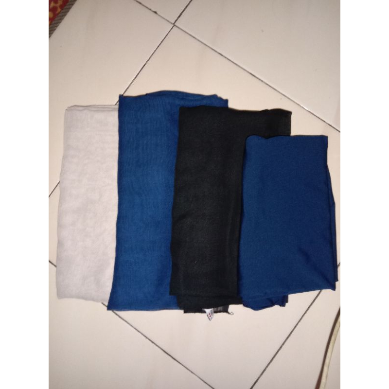 PRELOVED JILBAB PARIS JADUL (HITAM,BIRU DONGKER DAN OAT/CREAM) DAN PASHMINA JERSEY BIRU DONGKER