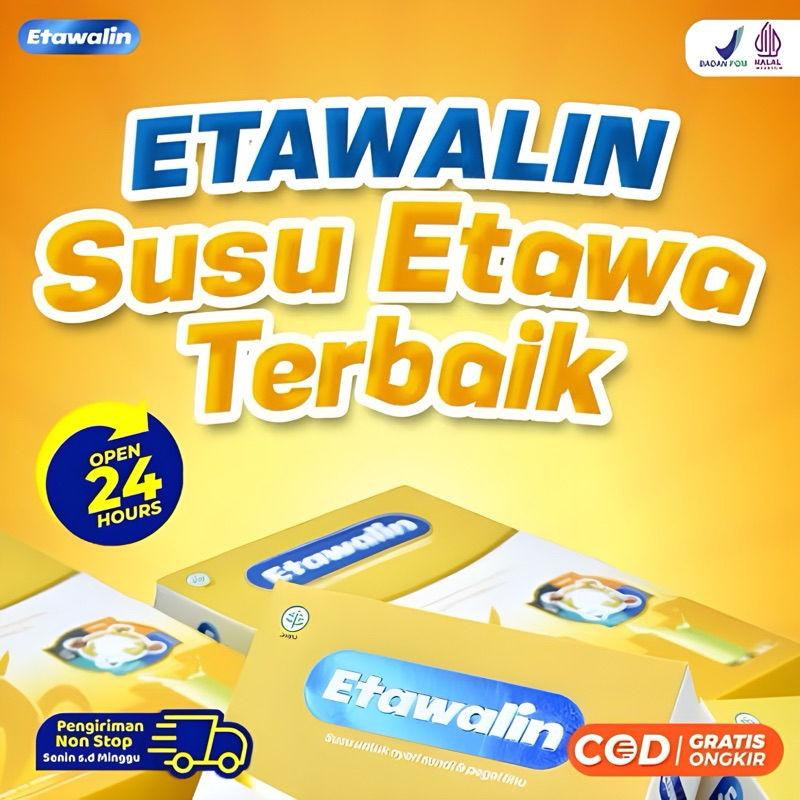 

Paket 3 Box Etawalin 200, Produk Asli Susu Kambing Etawa Bubuk Distributor Resmi, BPOM, dan Bisa COD