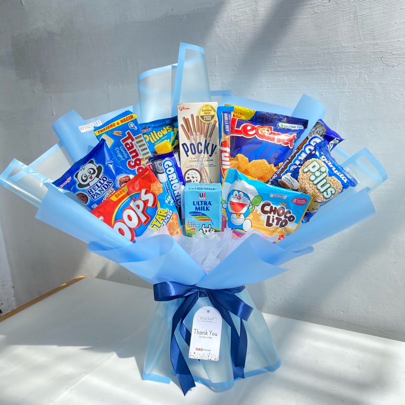 

NOB REYACRAFT Buket Snack Buket Makanan Buket Wisuda Sempro Hadiah Ulang Tahun Buket Bandung