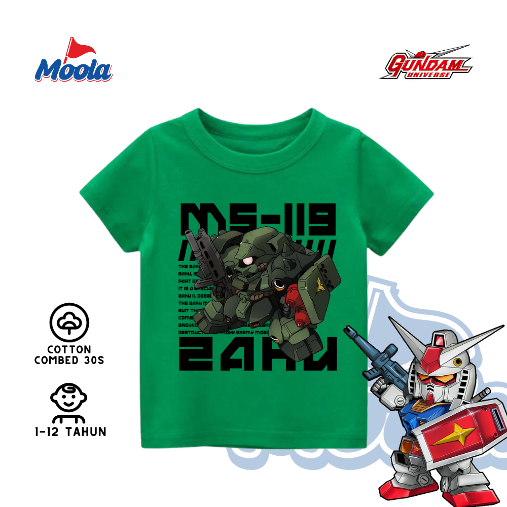 GRATIS STIKER SABLON DTF Kaos ANAK GUNDAM MINI SD RX78 2 | ZAKU | BARBATOS LUPUS REX | Non Official 