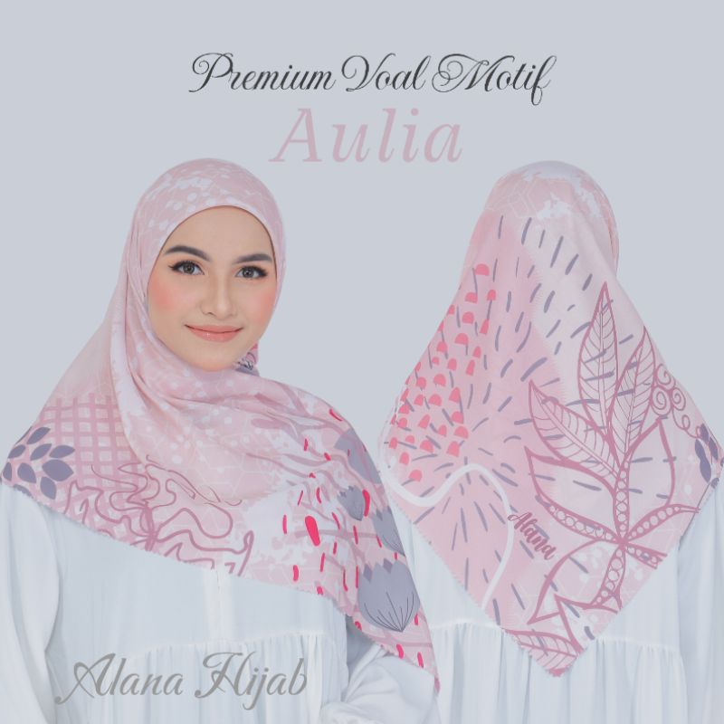 ALANA Hijab - Jilbab Segiempat Aulia Motif Scarf Voal Premium Kerudung Square Lasercut