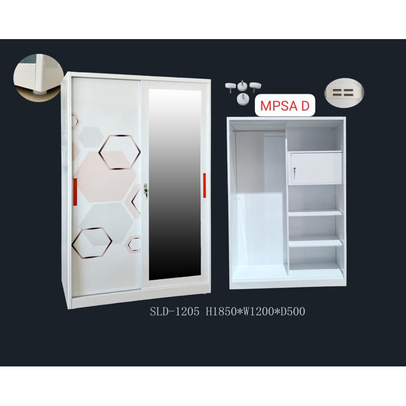 Lemari Plat Besi Gantungan Panjang Gamis / Lemari Besi / Lemari Pakaiam Besi / Lemari Sliding