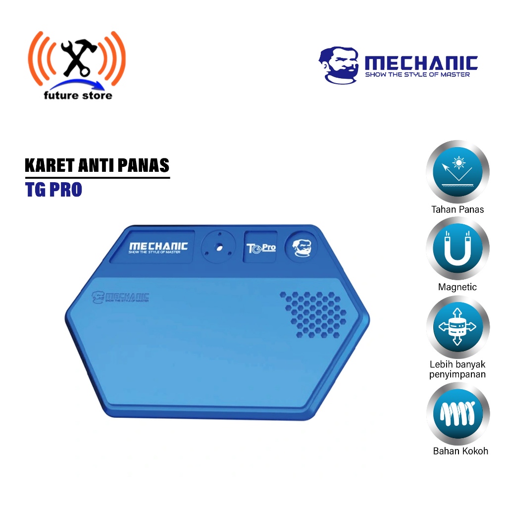 Mechanic TG PRO Table Pad Microscope Karet Anti Panas Aluminium Base Original - Tatakan Karpet Servi