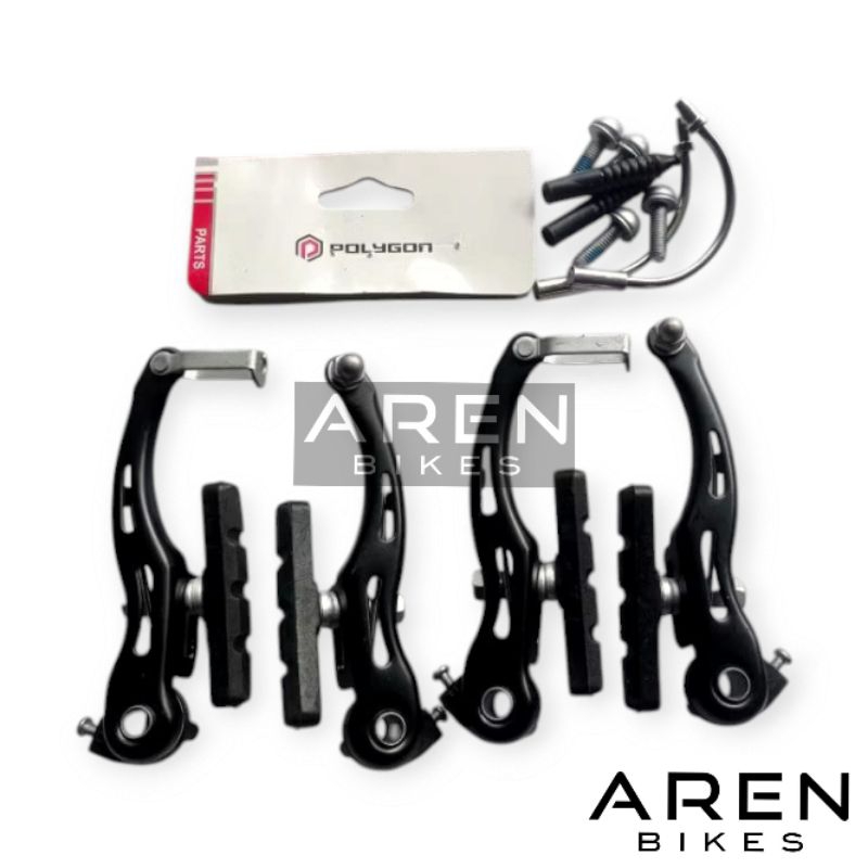 KALIPER REM V BRAKE POLYGON MONARCH BESI VBRAKE SEPEDA BMX FEDERAL MTB HITAM SEPASANG DEPAN BELAKANG