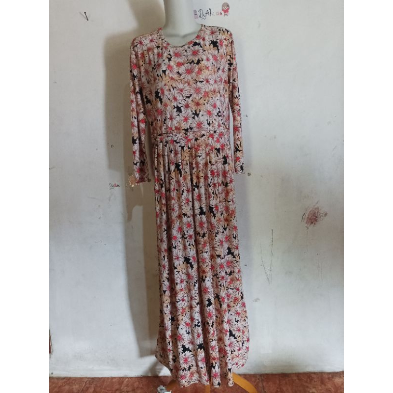 gamis Jersey premium bunga vintage