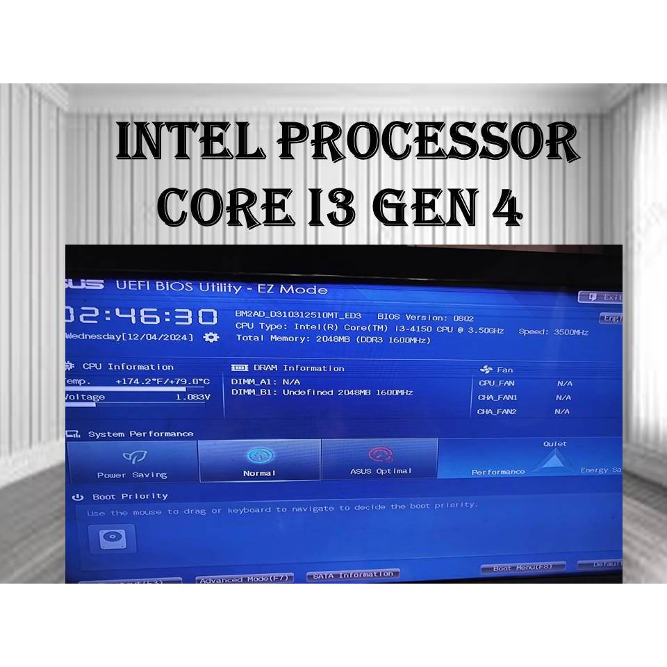 INTEL PROCESSOR CORE I3 GEN4