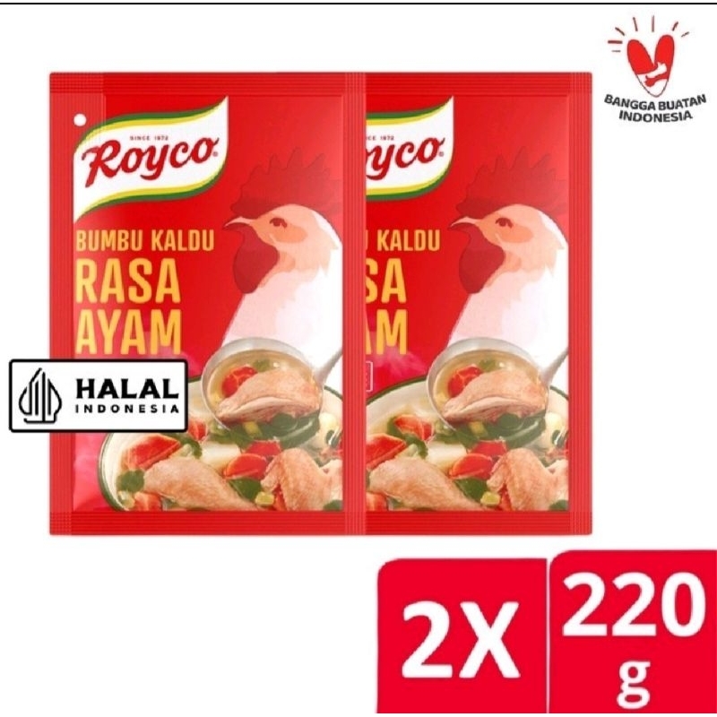 

Royco Bumbu Kaldu Penyedap Rasa Ayam 220 gr x 2 (2 Pack)