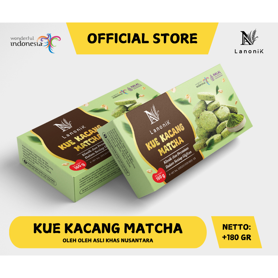 

OLEH OLEH KUE KACANG MATCHA - PEANUT COOKIES LA NONIIK