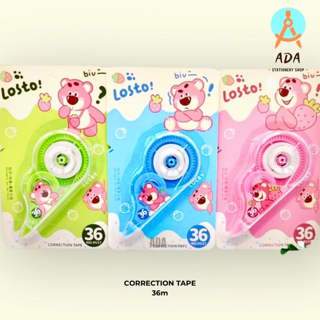 

(1 Pc) CORRECTION TAPE LOTSO 9537/ TIPE X PITA 36m/ TIP-EX KERTAS