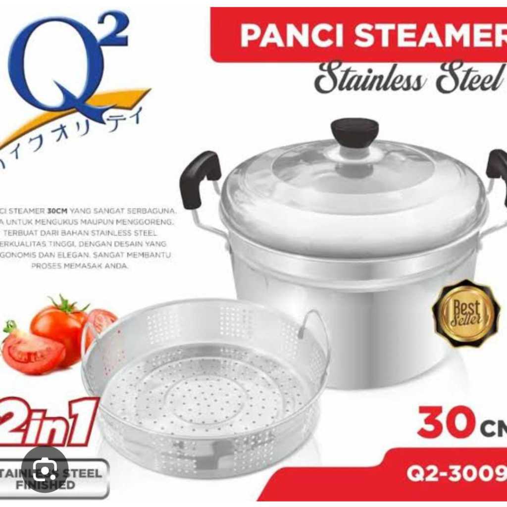 Q2 Panci Steamer Panci Kukus 30 CM Q2-3009 Panci kukusan stainless steel