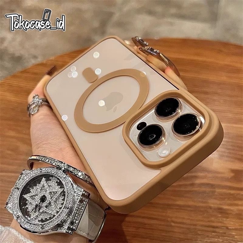 (+ With Box) Seri 16 DESERT - NATURAL TITANIUM HYBRID CLEAR HD MAGSAFE CASE Compatible for IPHONE 7 