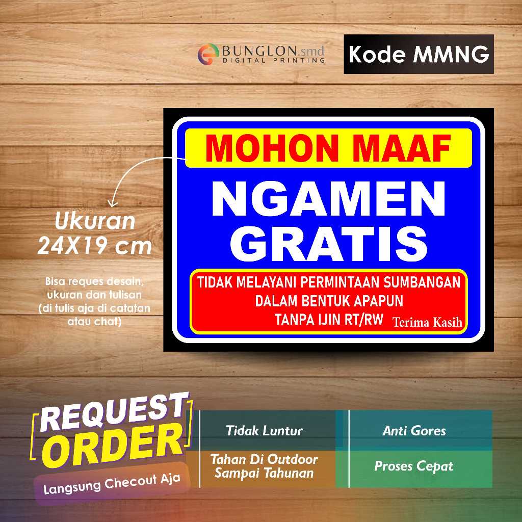 

STIKER MOHON MAAF NGAMEN GRATIS +LAMINASI KODE MMNG BIRU