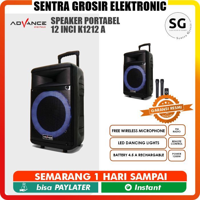 Advance Speaker Meeting POrtabel 12 Inci K1212 A / K1212A / K 1212 A Bluetooth free 2 MIC wireles