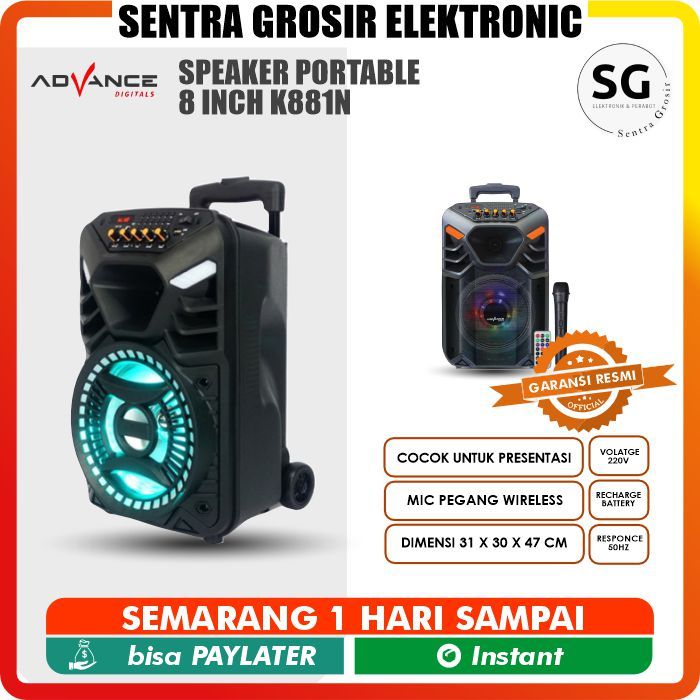 Advance Speaker Meeting Portable Bluetooth 8 inch K881N / K 881 N / K 881N / K881 Speaker 8 Inch / s