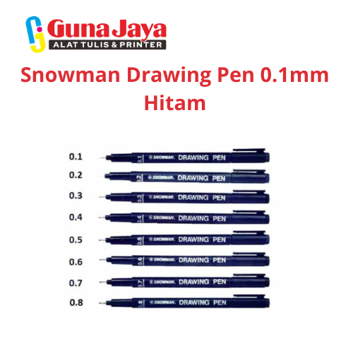 

Snowman Drawing Pen 0.1mm Hitam - Pena dengan Tinta Hitam Halus untuk Menggambar dan Menulis