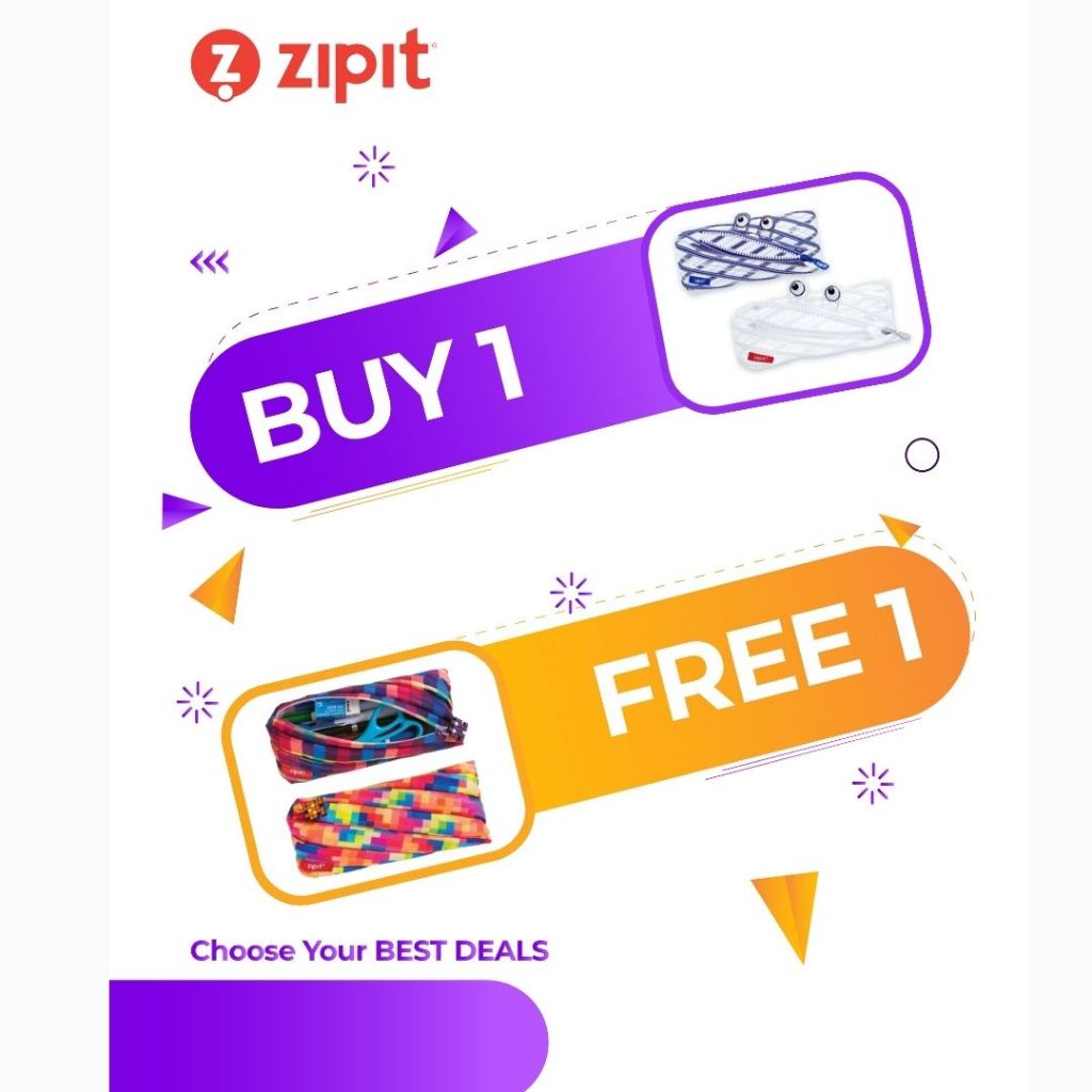 

[B1G1] Zipit Clear Monster Pouch - Biru + Zipit Pixel Pouch