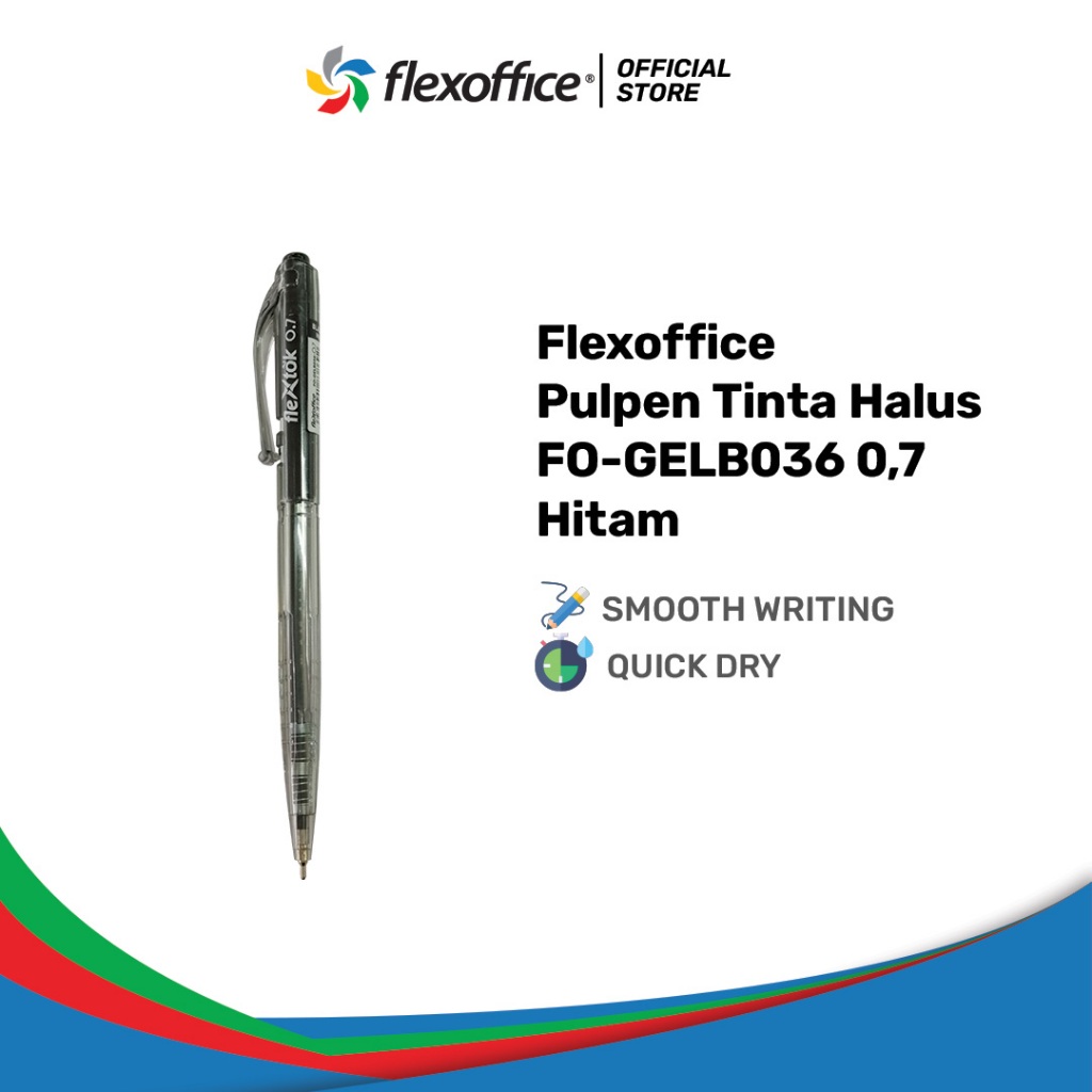 

FlexOffice Pulpen Tinta Halus FO-GELB036 0,7 Hitam 12 Pcs/Box