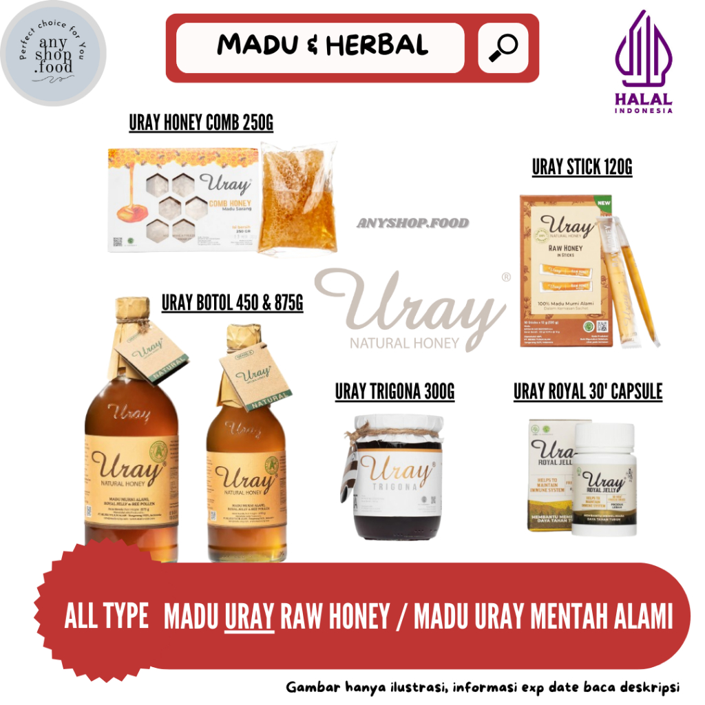 

MADU URAY NATURAL RAW HONEY BERBAGAI VARIASI BOTOL, SQUEEZE DAN CAPSULE