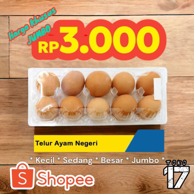 

Telur Ayam Negeri / Telur Ayam Ras ukuran Kecil Sedang Besar Jumbo khusus pengantaran Instant