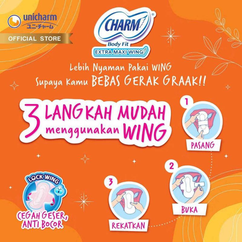 PEMBALUT Charm Body Fit EXTRA Maxy 28 Wing || Pembalut Charm Sayap 23cm