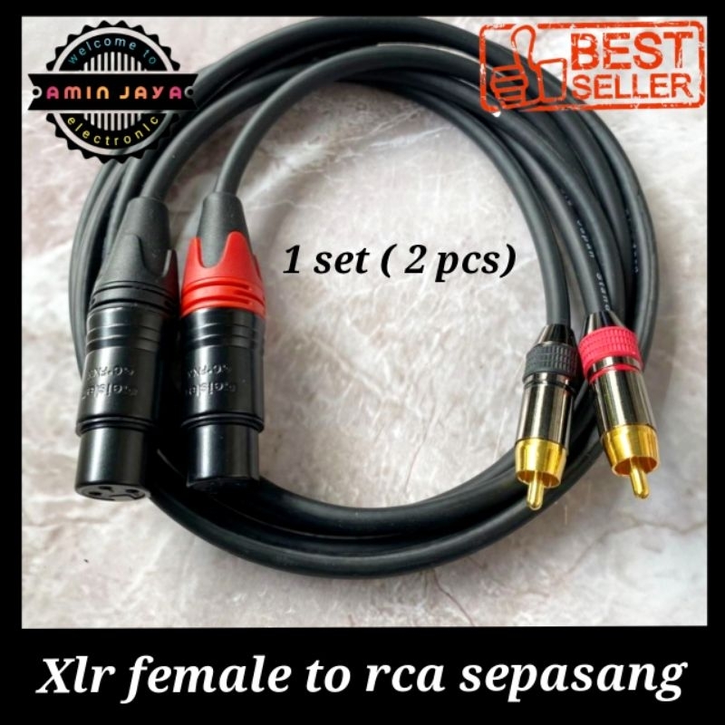 Kabel rca to xlr canon female kabel jack xlr female to rca sepasang berkualitas