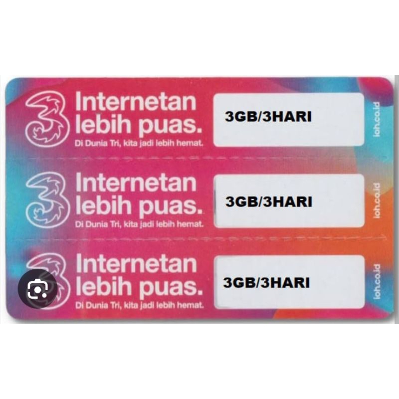 voucher tri 3GB 3 hari