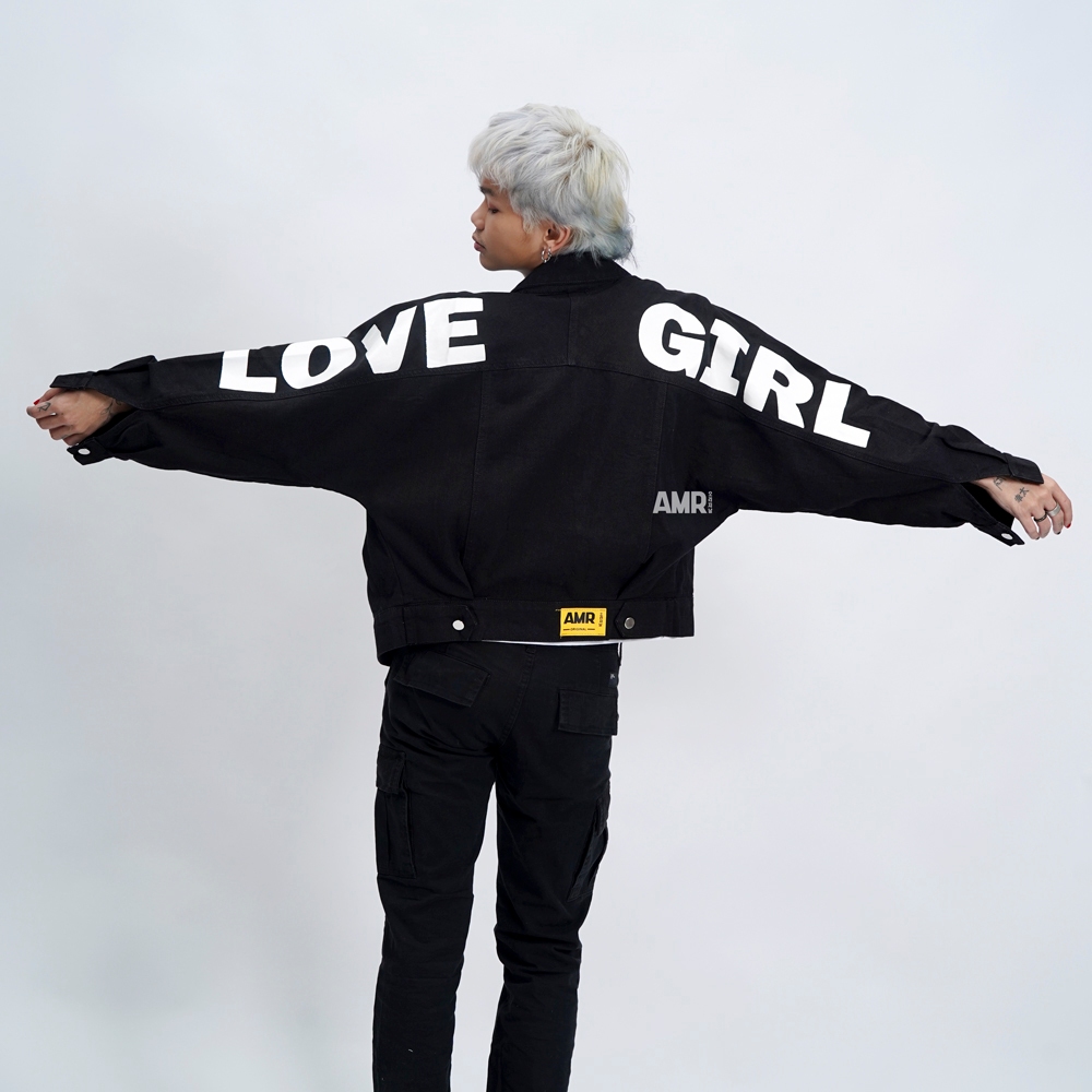 AMR ORIGINAL -  LOVE GIRL 1857 BLACK - JACKET JEANS OVERLOAD  DREAM