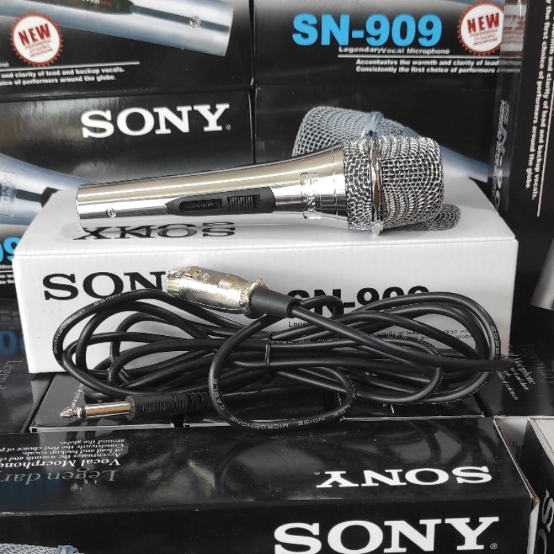 MIC KARAOKE SONY/MICROPHONE KABEL SONY SN909 ORIGINAL SUARA JERNIH
