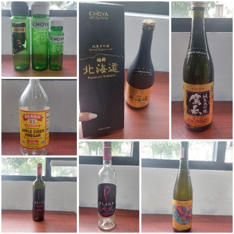 BOTOL KACA BEKAS MINUMAN MOSCATO CHOYA WINE PLAGA 300ML 750ML 1L UNTUK DISPLAY PAJANGAN PROPS LIVE S