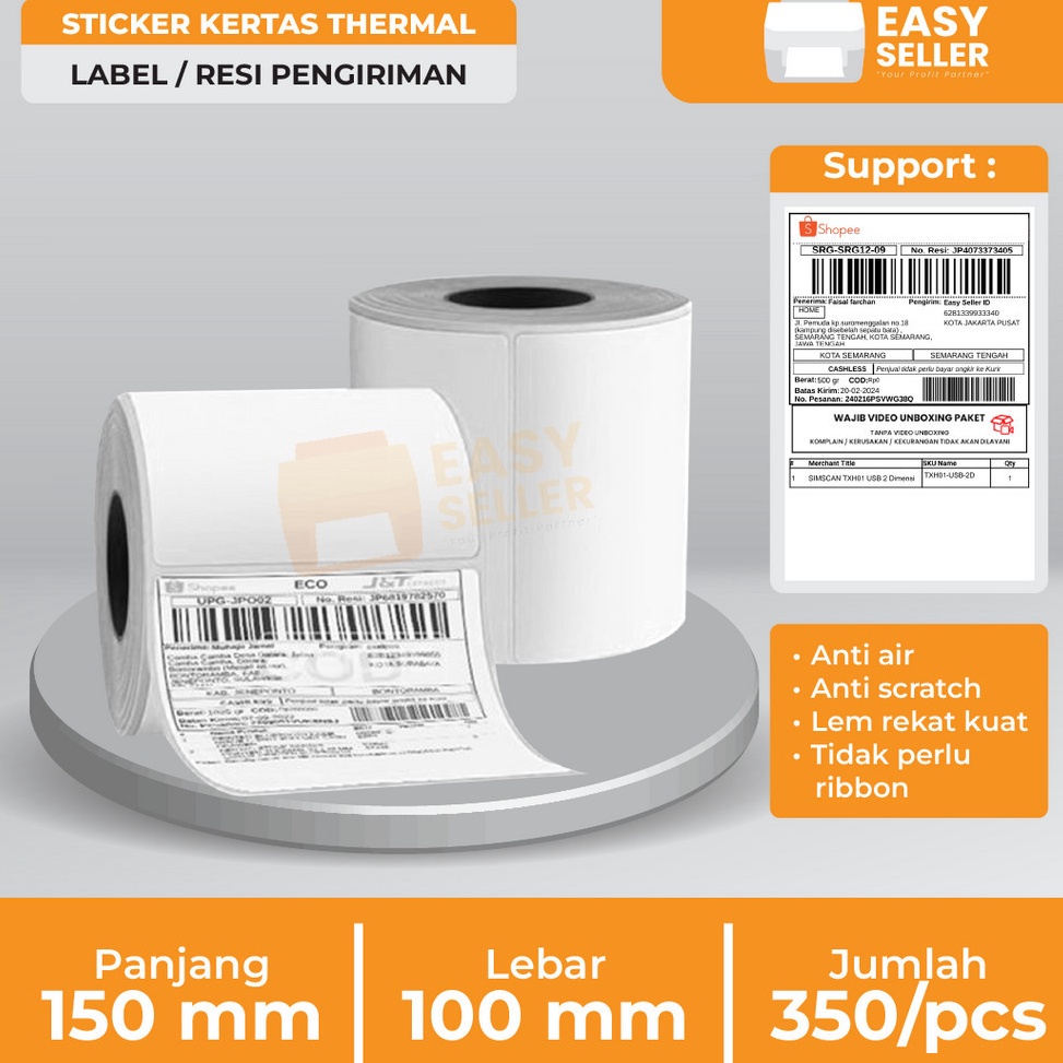 

KODE J6WML Label Thermal Resi Stiker 1x15 mm Kertas Sticker A6 1 x 15 mm Paper Thermal 1x15mm 5 Lembar Roll