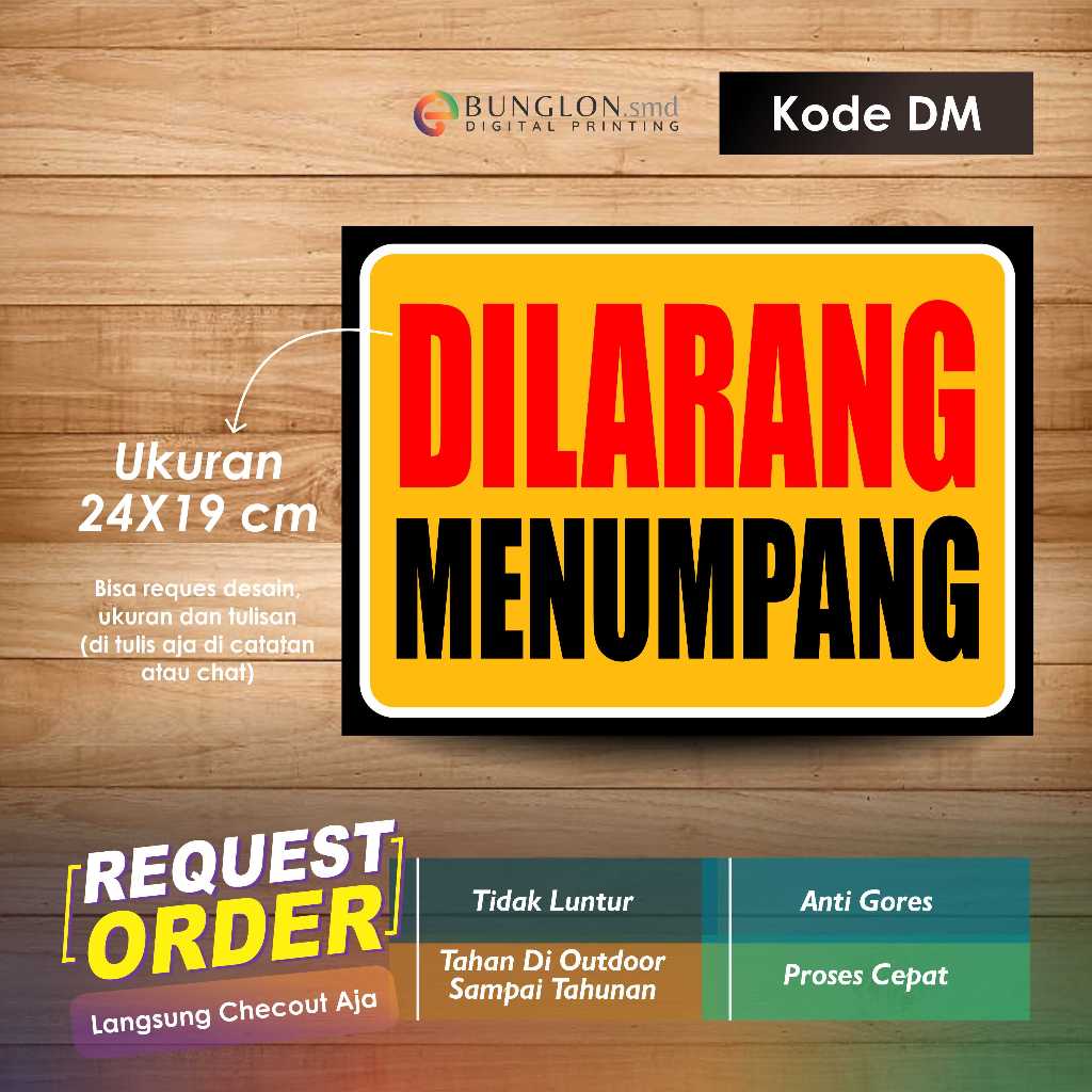 

STIKER DILARANG MENUMPANG + LAMINASI KODE DM ORANGE