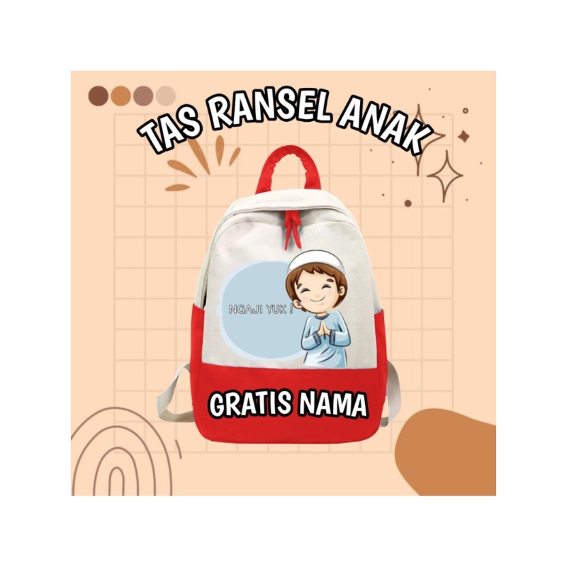 TAS RANSEL ANAK PEREMPUAN DAN LAKI-LAKI NGAJI YUK