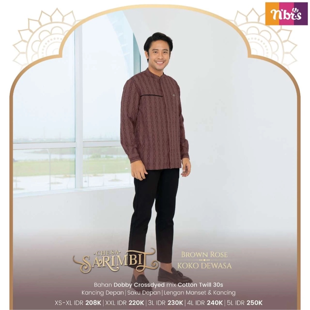 BAJU KOKO DEWASA  NIBRAS CHESA ROSE BROWN