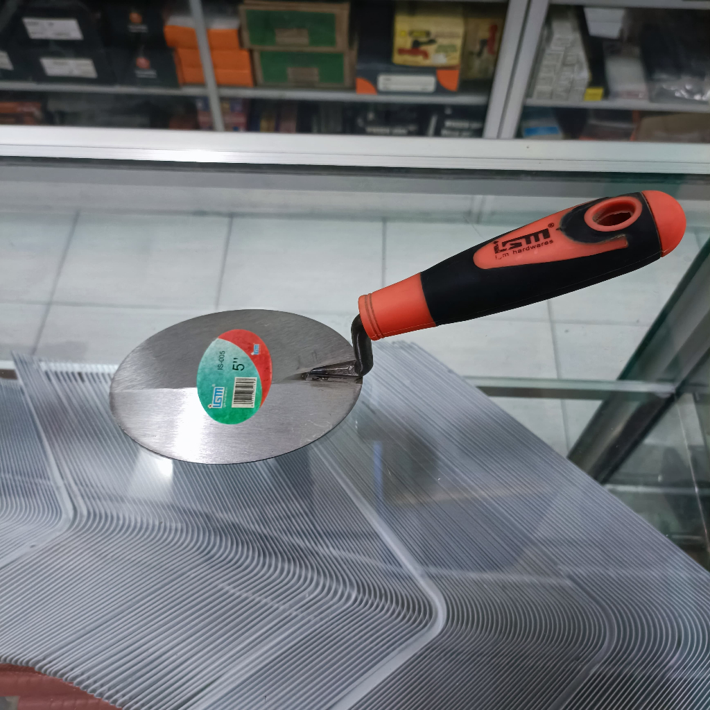 Sendok Semen Bulat Gagang Karet IGM Original Sendok Tembok Aduk Bulat Oval Sendok Semen Stainless Se