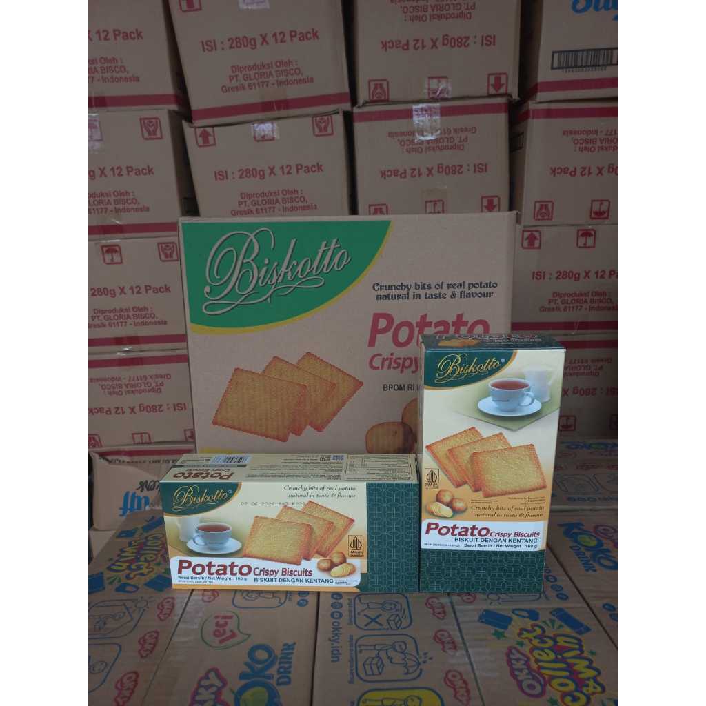 

Biskotto potato 160 gram 1 dus isi 18 pcs