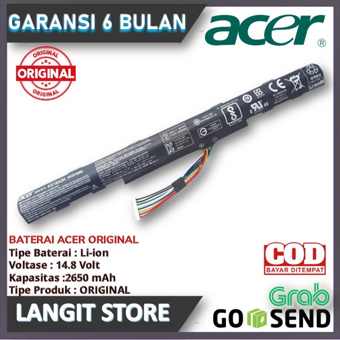 Baterai Laptop Acer Aspire ES 14 ES1-432 ES1 432 E5-475G AS16A5K New