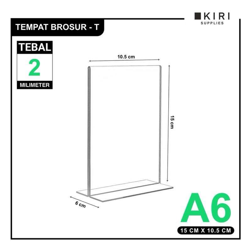 

Tempat Brosur Akrilik A6 model T / Akrilik Tent Card Tent Holder / Acrylic Qris Barcode - Tipe T