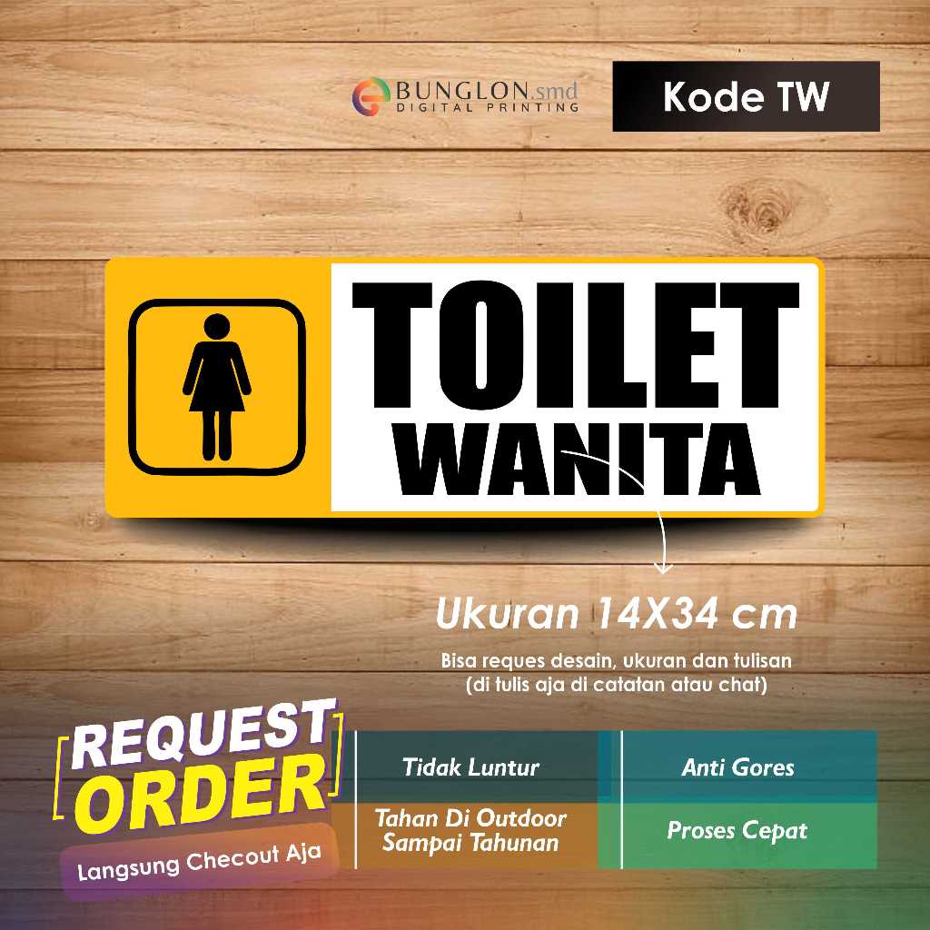 

STIKER TOILET WANITA + LAMINASI KODE TW KUNING HITAM