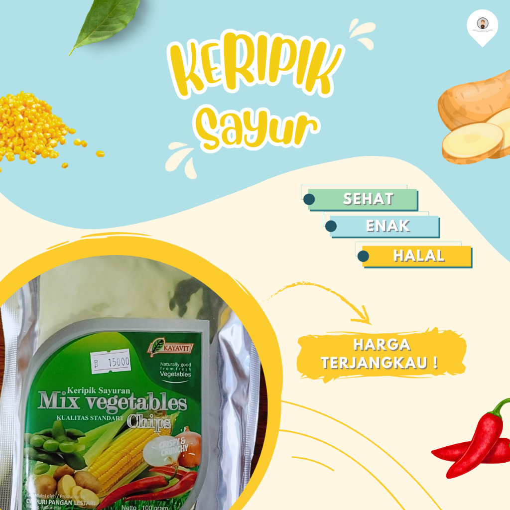 

Keripik Mix Sayur Kemasan / Keripik Mix Sayur 100 gr - Ampiran Camilan Djowo