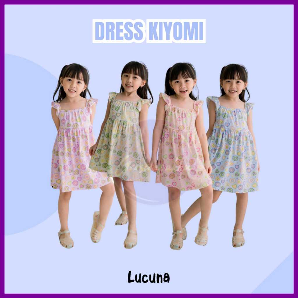 Lucuna Kiyomi - Dress Anak Perempuan [Size 1-5 Tahun] Baju Anak Cewek