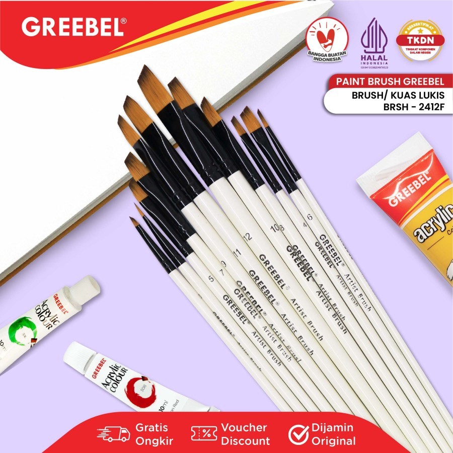 

TBMO GREEBEL KUAS GOLD NYLON FLAT SET 12 BRSH-2412F