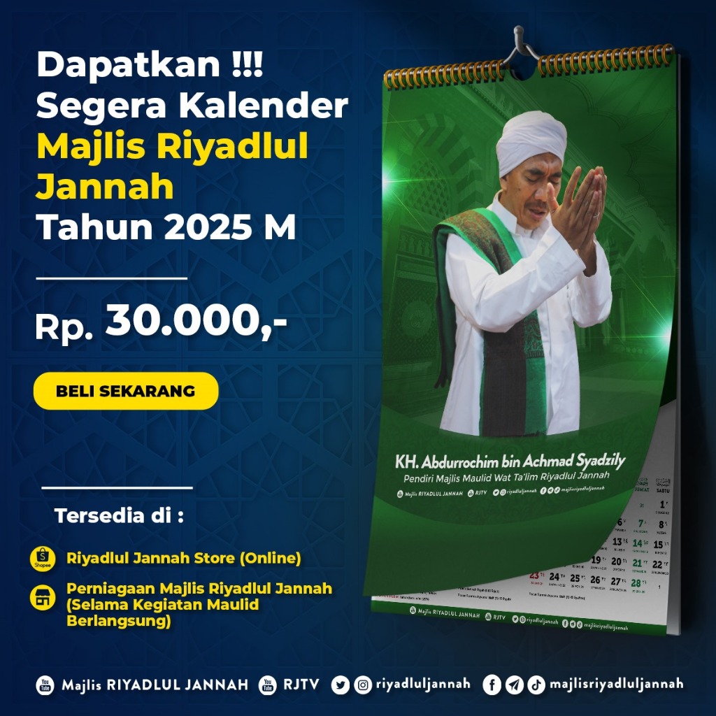 

Terbaru Kalender 2025 Majlis Riyadlul Jannah (Bonus Poster Cover)