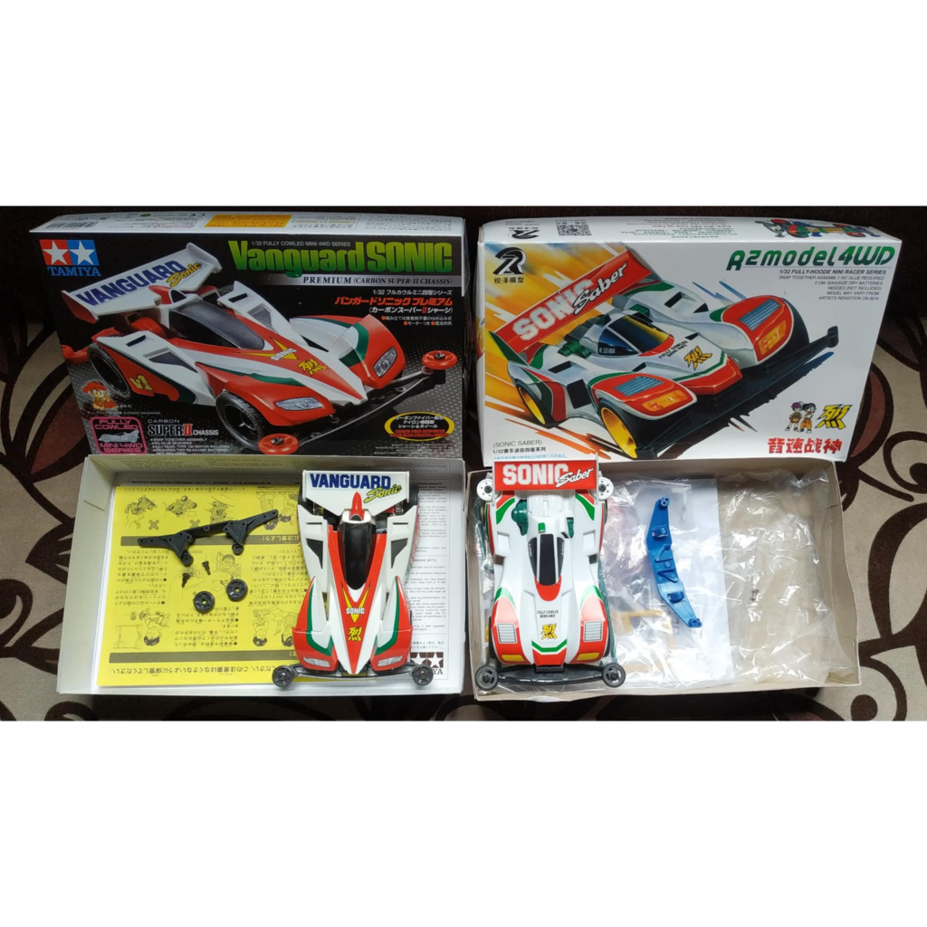 Tamiya Vanguard Sonic Super 2 Chassis S2 dan Sonic Saber Ruize Sasis Super 1 S1 - Mini 4WD