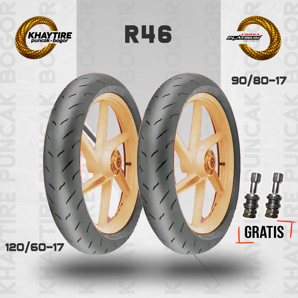 Paket Ban Soft Compound Motor Sport CORSA R46 PLATINUM 90/80-17 + 120/60-17 Tubeless